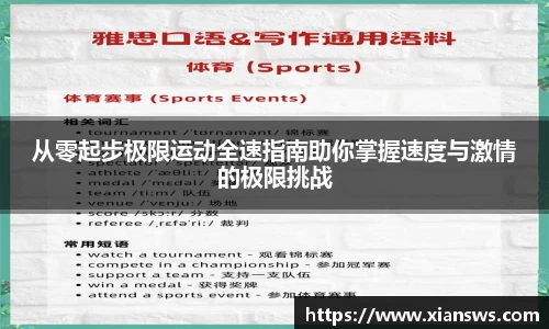 从零起步极限运动全速指南助你掌握速度与激情的极限挑战