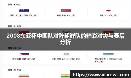 2008东亚杯中国队对阵朝鲜队的精彩对决与赛后分析