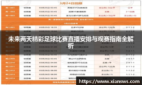 未来两天精彩足球比赛直播安排与观赛指南全解析